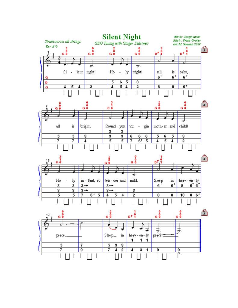 Silent Night - GDG for Ginger Dulcimer